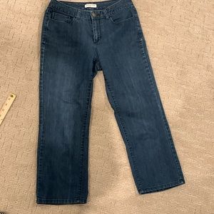 Coldwater Creek Mid rise dark wash wide leg jeans